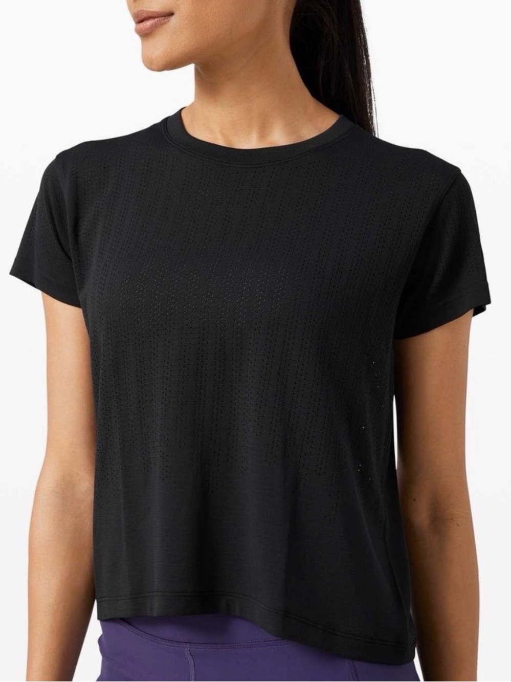 Lululemon Train to Be Mesh Short Sleeve Tee Black